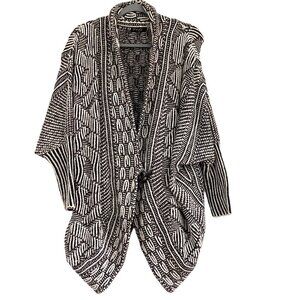 Fylo Knit Cacoon Cardigan 1 Horn Button Wool Blend Womens Sz L Dolman Sweater